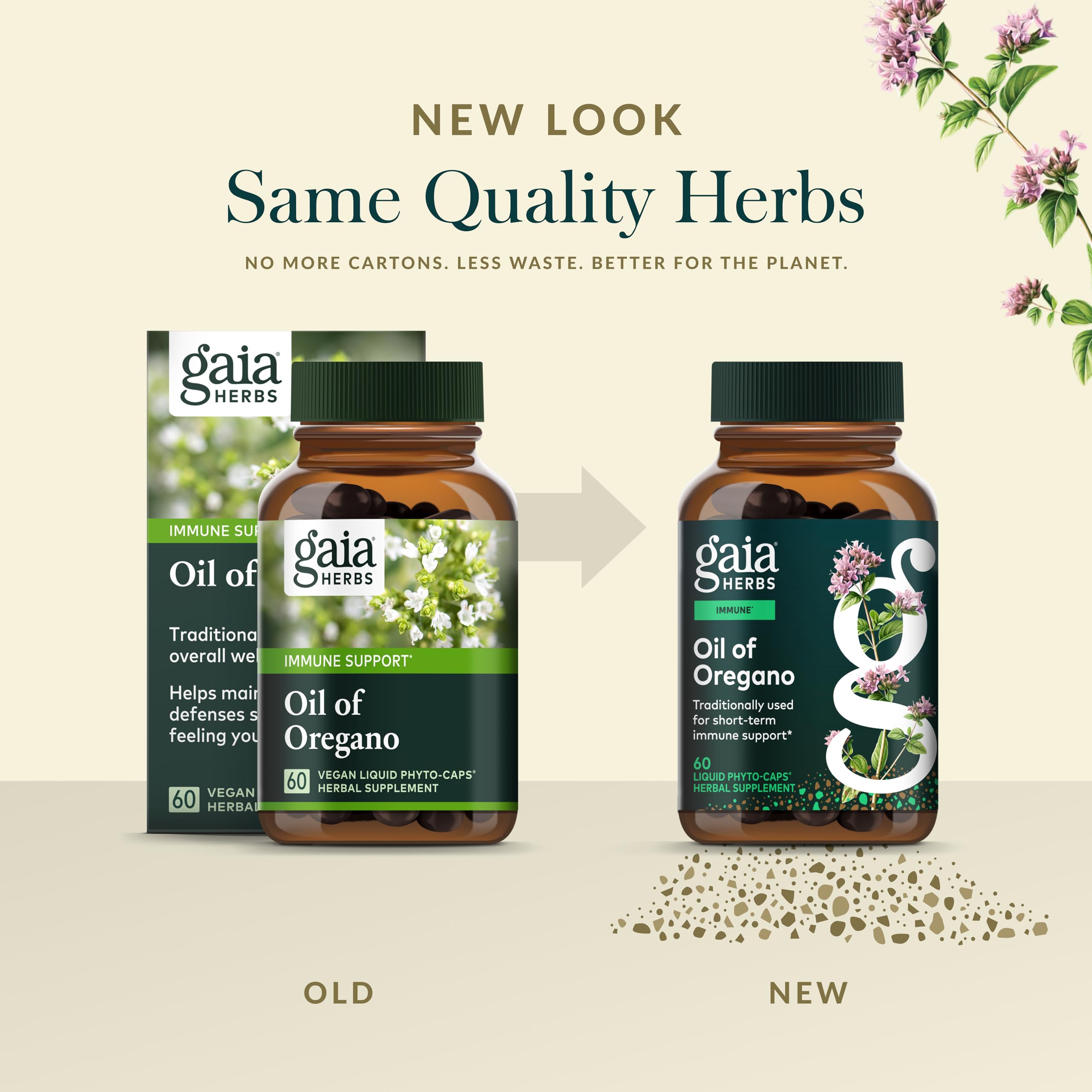 Gaia Herbs Oil of Oregano - Immune and Antioxidant Support Supplement to Help Sustain Overall Well-Being - with Oregano Oil, Carvacrol, and Thymol - 60 Vegan Liquid Phyto-Capsules (30-Day Supply)