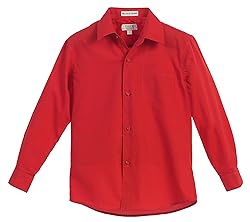 Gioberti Boys Long Sleeve Solid Dress Shirt, Red, 5