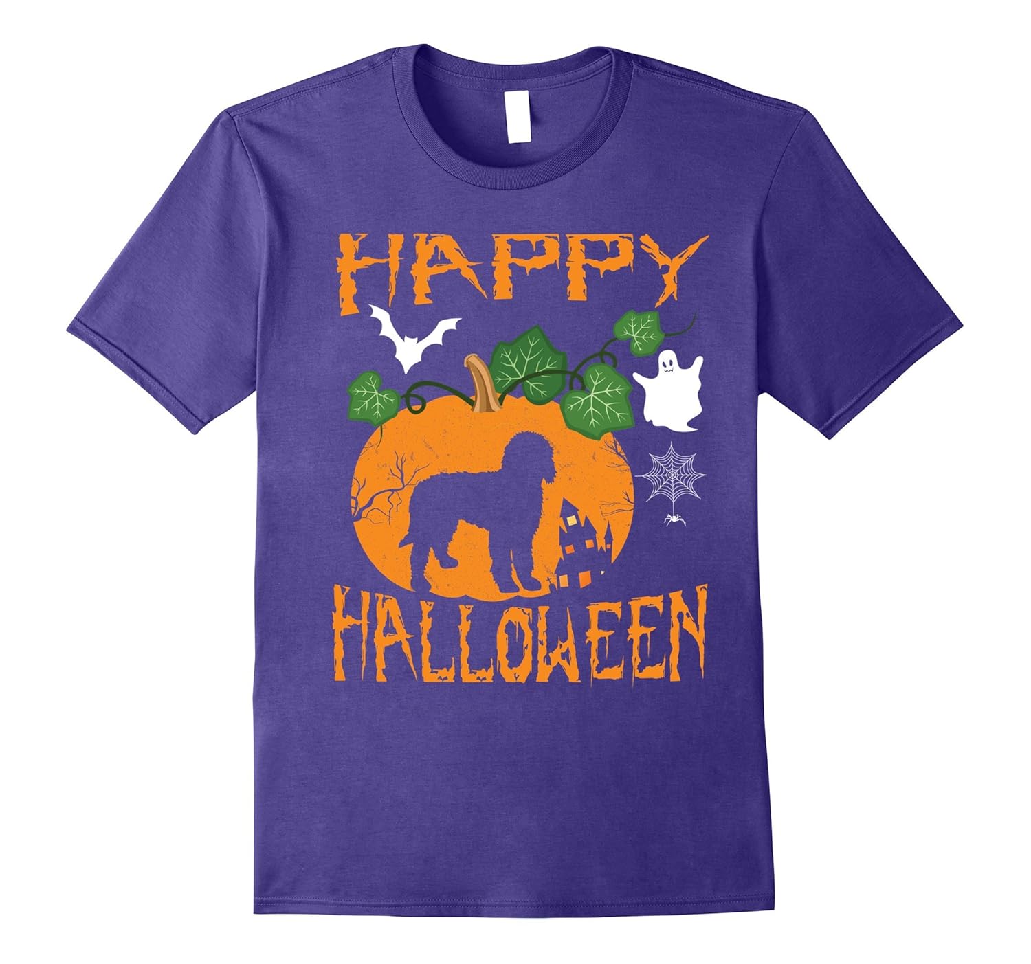 GOLDENDOODLE Dog In Pumpkin Happy Halloween Day T-Shirt-ANZ
