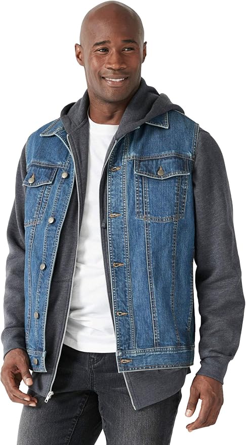 big and tall jean vest