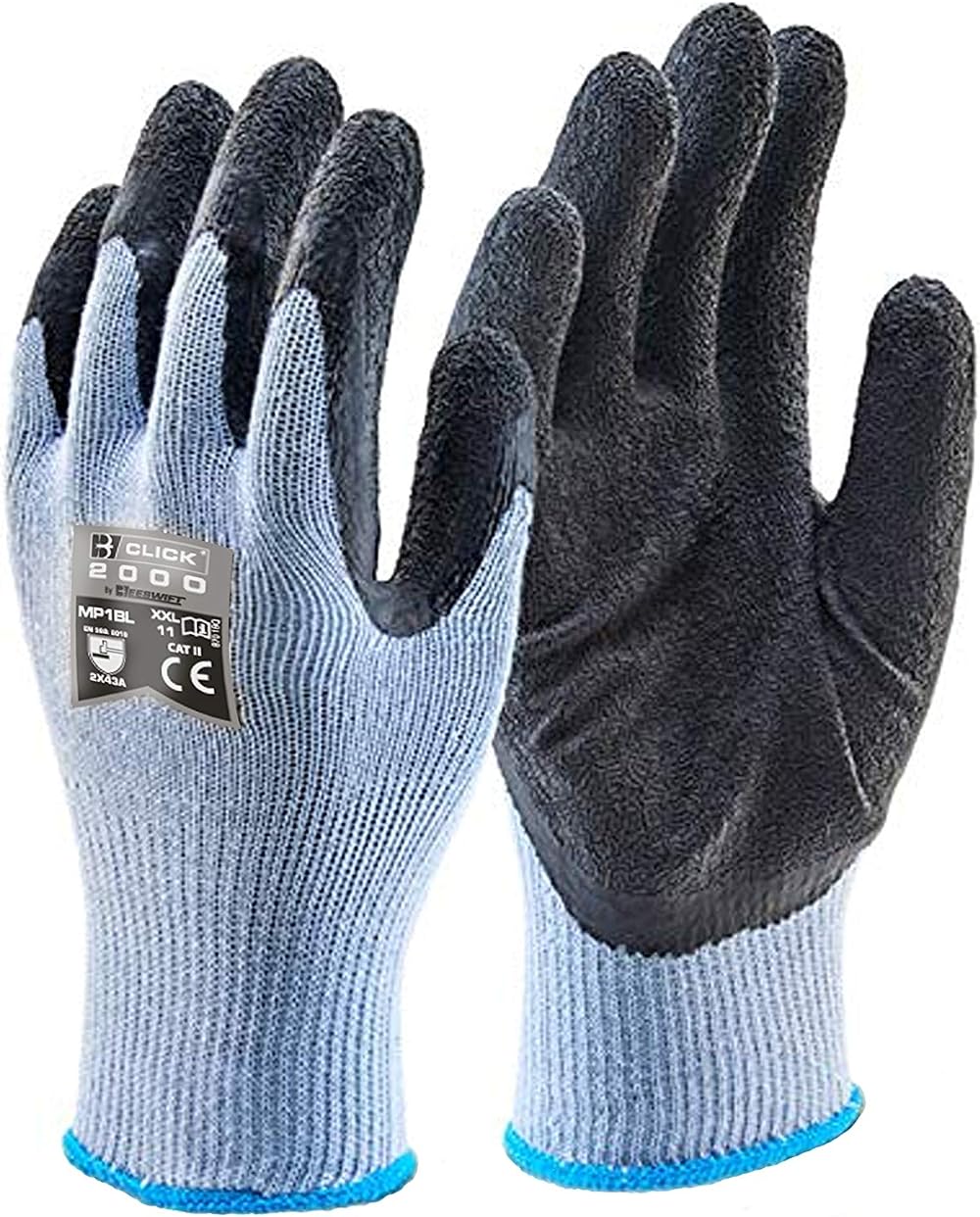 Beeswift Multi-Purpose Gloves Black XXL with Latex Palm Coating
