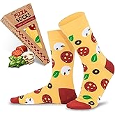 POPCRAZE 4 and 1 Pairs Pizza Socks in a Box with 2 or 4 Designs - One Size Fits Most.Novelty Socks. Funny Gift. Men, Women