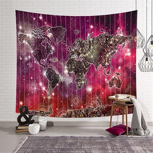 Amazon.de: JPVGIA Wandbehang Decke Weltkarte Tapisserie, Wandbehänge