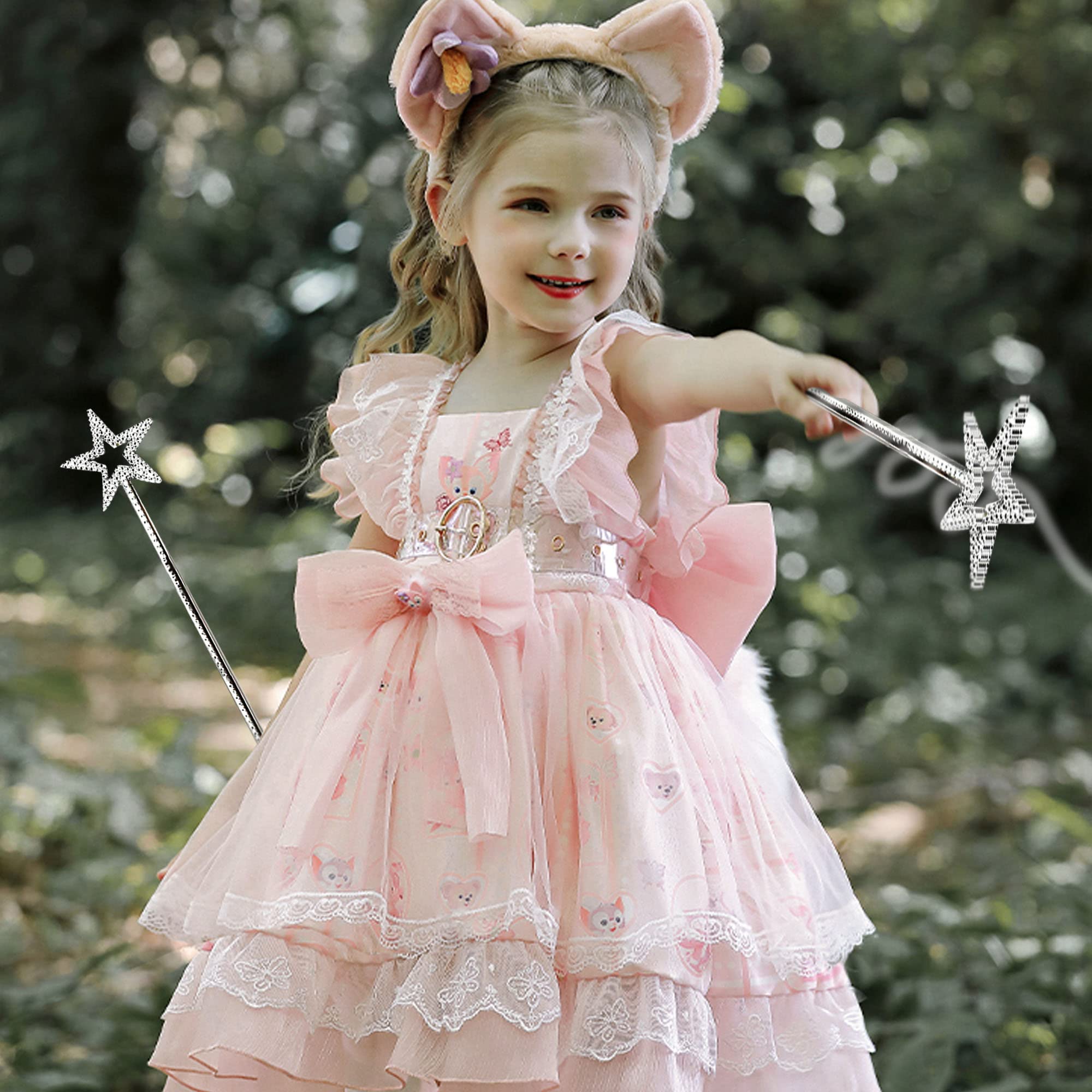 KOMIDK 13 Inches Fairy Wand Star Wand Princess Angel Wands for Birthday Party Wedding Christmas Cosplay
