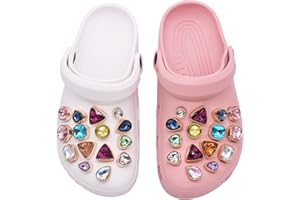 SAPAOZI 30 Pcs Bling Croc Charms for Women - Rhinestone, gems, Diamond, Gold, and Jewelry Designer Shoe Charms - Elevate Your Style with Sparkle and Elegance