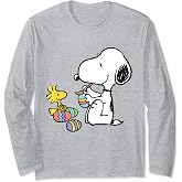 Peanuts - Snoopy Woodstock Easter Egg Painting Long Sleeve T-Shirt