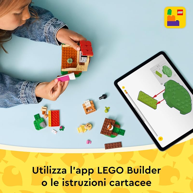 Animal Crossing La Casetta di Dora - Giocattolo con Minifigure, Pianoforte, Tavolo da Picnic, Accessori e Cibo - Regalo per Gamer, Bambine, Bambini e Fan da 6 Anni in su - 77058 — foto 8 di 8