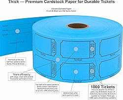 Tacticai 1000 Raffle Tickets, Blank, Blue