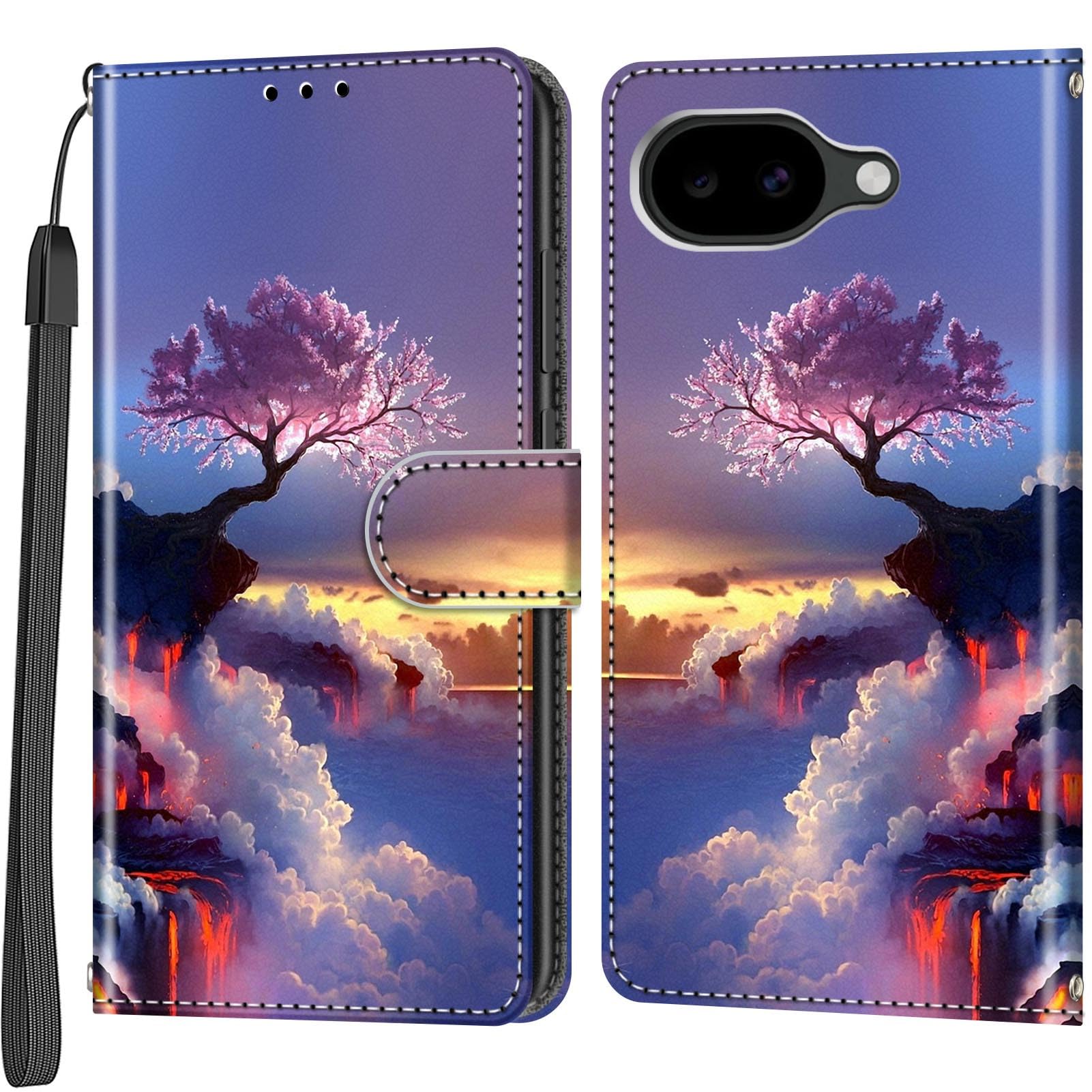 Handyhülle für Google Pixel 10a Hüllen Premium Leder Case Klappbar Wallet Magnet Kartenfach Standfunktion Schutzhülle kompatibel mit Google Pixel 10a Hülle,Berge