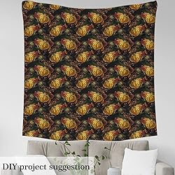 Pumpkin Fabric by The Yard, Bird Mushroom