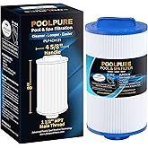 POOLPURE 4CH-21 Spa Filter Replaces PDM25P4, PTL18P4, PA13, PA17, Filbur FC-0121, 20245-238, PVT-25N, Baleen AK-9003, SD-00845, 18 sq.ft Screw in Male Fine(1 1/2" MPT) Thread Filter 1PACK