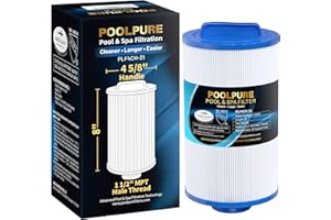 POOLPURE 4CH-21 Spa Filter Replaces PTL18P4, PA13, PA17, 4CH-21, PDM25P4, Filbur FC-0121, 20245-238, PVT-25N, Baleen AK-9003, SD-00845, 18 sq.ft Screw in Male Fine(1 1/2" MPT) Thread Filter 1PACK