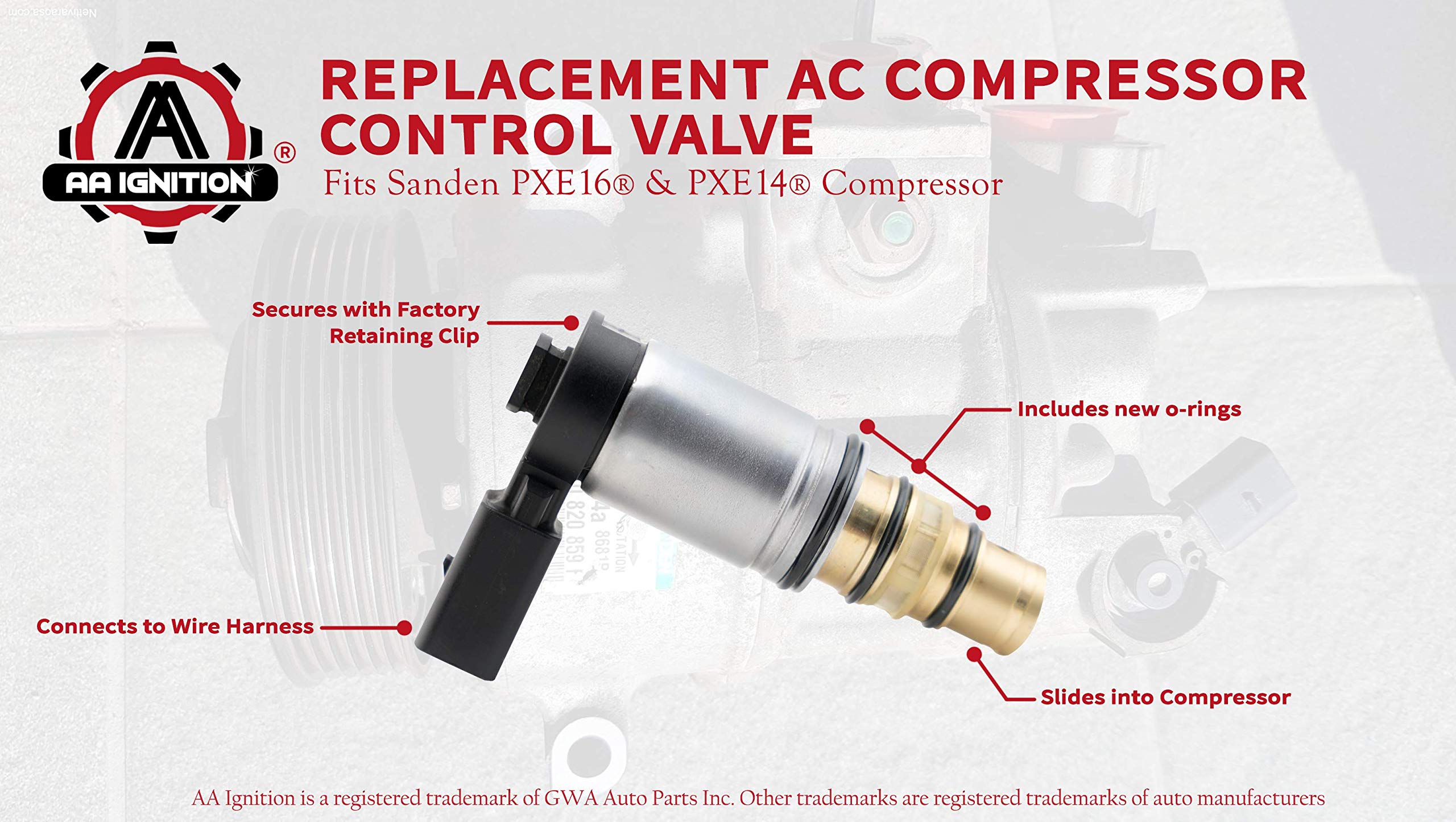 AC Compressor Control Solenoid Valve Compatible with Volkswagen, Audi