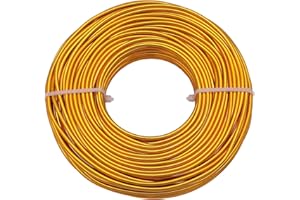 YTKavq Aluminum Craft Wire,14 Gauge Golden Yellow Wire for Jewelry Making, DIY Crafts & Floral Design - Soft Bendable Metal Wire, Perfect Alternative to Copper Wire (100FT)