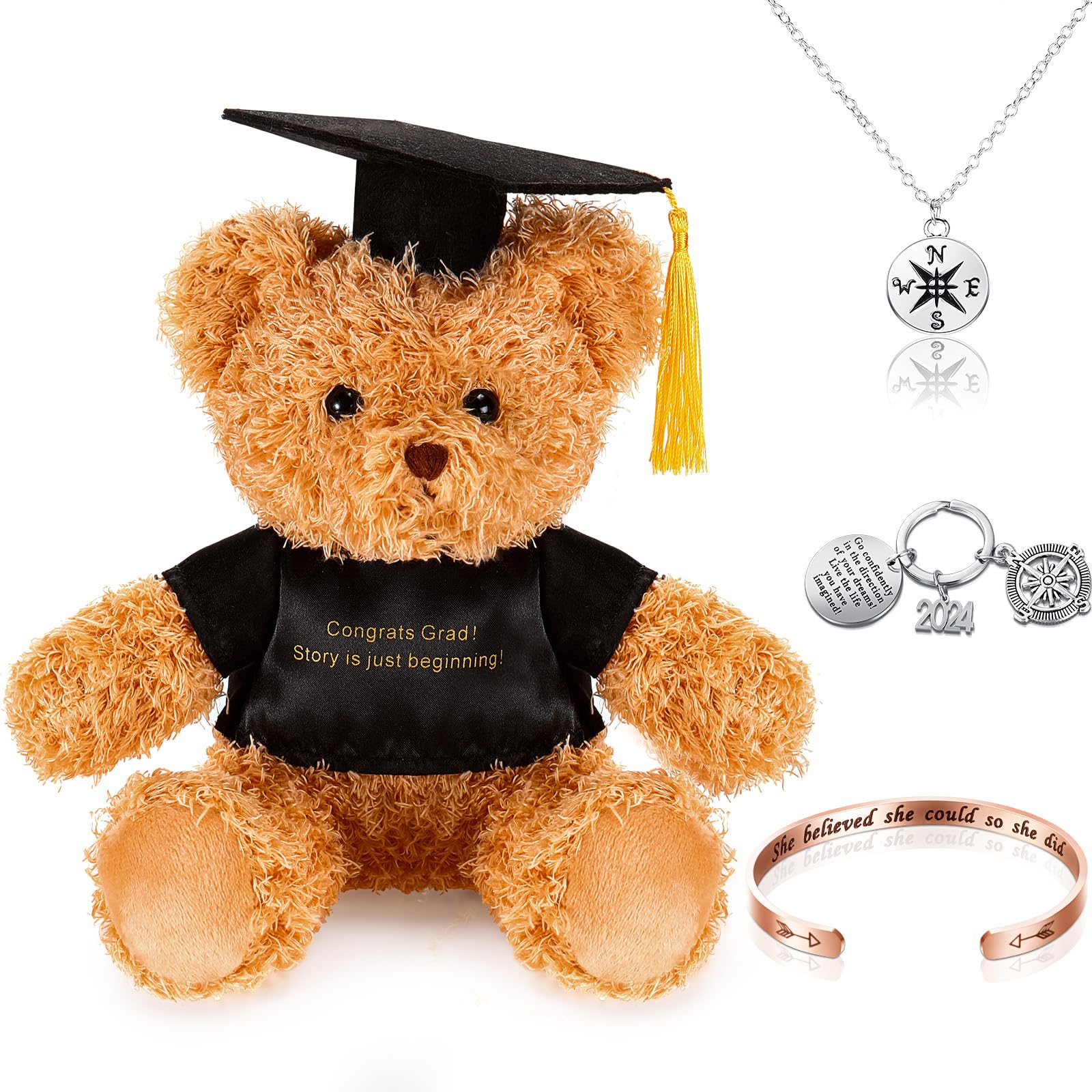 Zhanmai 5 Pcs 2024 Graduation Gift Set Include Graduation Plush Bears ...