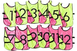 LVL10 Sports Pinnies - Reversible Numbered Practice Vest Pennies for Soccer, Basketball Scrimmages - Adults Kids