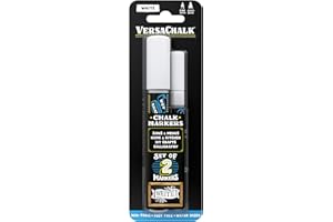 VersaChalk White Chalkboard Chalk Markers - Wet Erase Dustless Chalk Ink Paint Marker for Blackboard, Dry Erase White Board, Chalkboard Sign (COMBO SET, 2/SET)