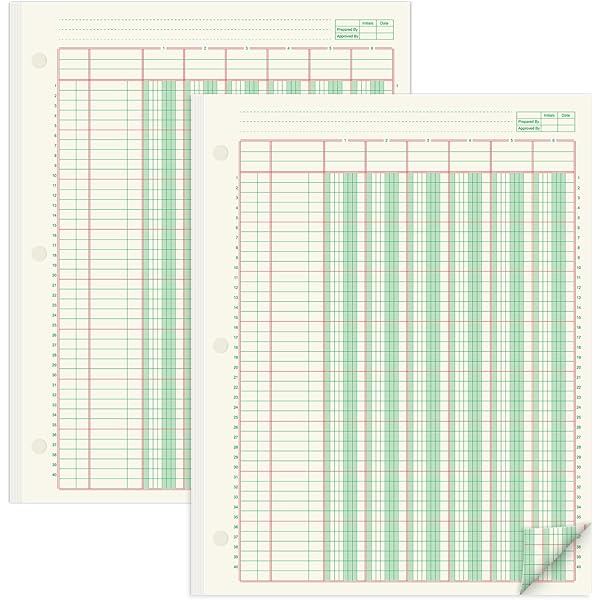 Gisgfim 6 Pads 100 Sheets Columnar Analysis Pad 3 Hole - View #6