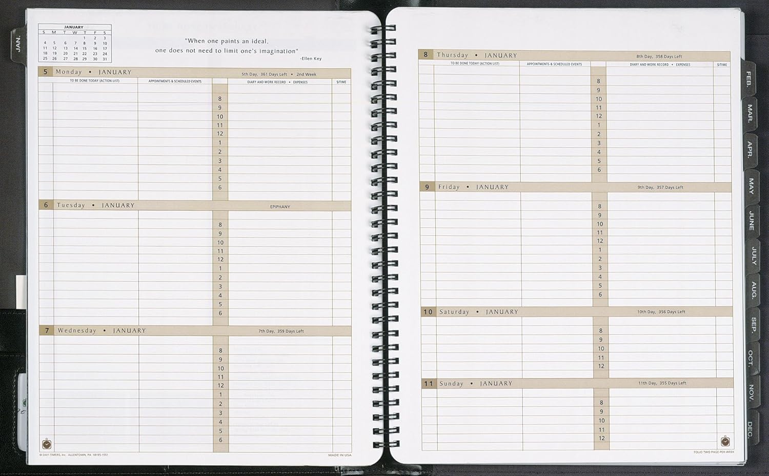 DayTimer Notebook, Weekly and Monthly Refill, 8.5 x 11 Inches, January 2011 Start