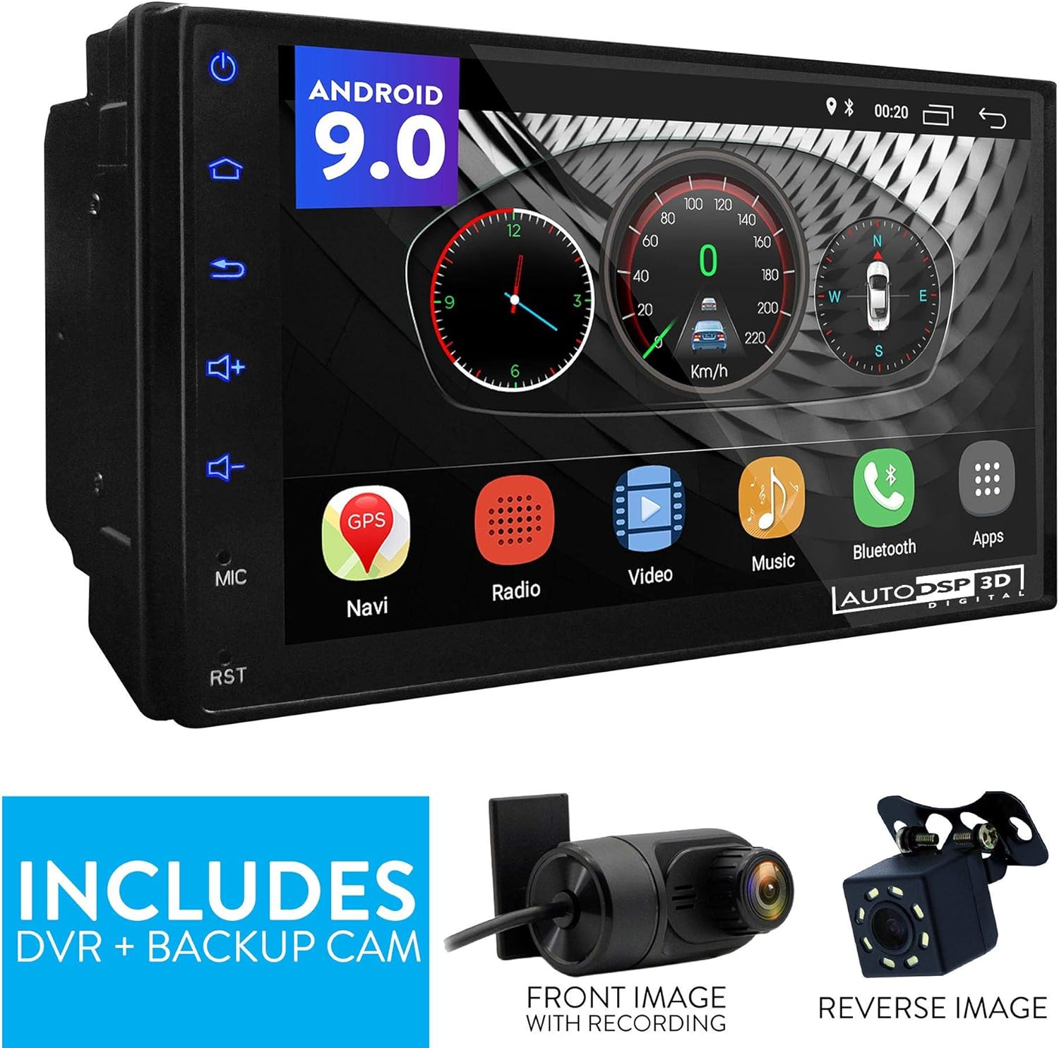 UGAR EX9 7" Android 9.0 DSP Universal Car Stereo 2GB 16GB Head Unit Double Din Touch Screen Radio Auto Car Audio Indash GPS Navigation with Bluetooth WiFi Mirroring &hellip;