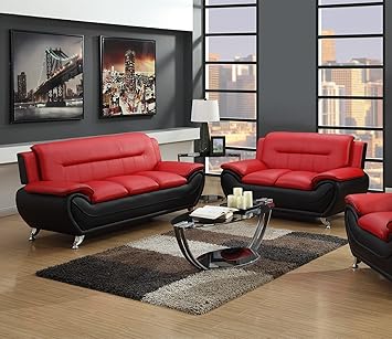 Amazon Com Gtu Furniture Contemporary Bonded Leather Sofa