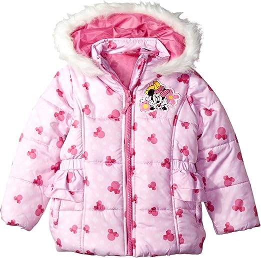 Minnie Mouse Toddler Girl Minnie Puffer Jacket 3t, Dusty Pink Clothing