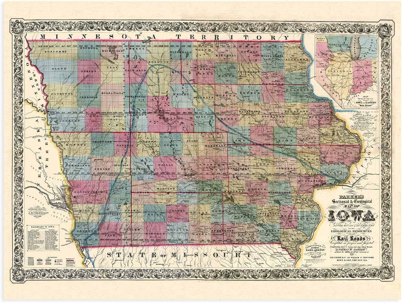 Айова штат сша карта