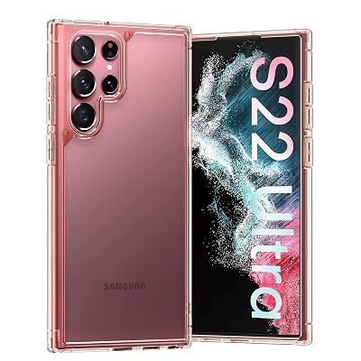 TOCOL for Samsung Galaxy S22 Ultra Case, Translucent Matte Hard Back [Military Grade Shockproof] [Anti-Scratch & Anti-Fingerprint] Slim Fit Protective Cover for Galaxy S22 Ultra Case 6.8'', Rose Gold