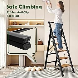 Taranta 5 Step Ladder, Portable Folding Ladder with