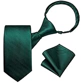 DiBanGu Boys Pre-tied Neckties and Pocket Square Set Adjustable Strap Tie for Kids Wedding Party Graduation School Uniforms