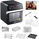 GoWISE USA GW44800-O Deluxe 12.7-Quarts 15-in-1 Electric Air Fryer Oven with Rotisserie and Dehydrator + 50 Recipes QT, Black