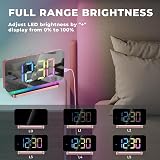 SZELAM 7.4 Inch Digital Alarm Clock Bedside Mirror RGB Night Light USB-C view 4