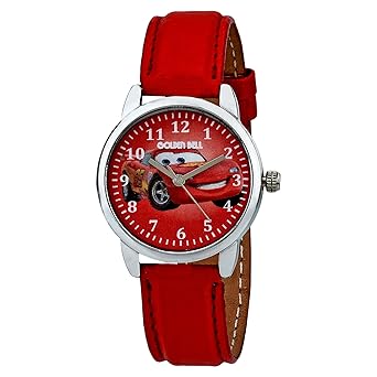 Golden Bell Crazy Taxi Analogue Display Red Dial Red Leather Strap Boys Watch - MGBK-0032