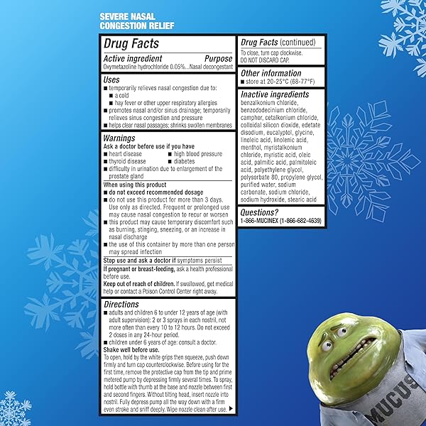 MUCINEX SINUS-MAX NASAL SPRAY DECONGESTANT, 12 HOUR OVER-THE-COUNTER MEDICATION NOSE SPRAY FOR SINUS RELIEF, NASAL DECONGESTANTS FOR ADULTS & SINUS CONGESTION, CLEAR & COOL 3/4 FL OZ(22ML)