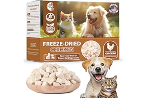 FHZRLP Freeze Dried Chicken,Freeze Dried Chicken Dog Treats Natural No Additives,Single Ingredient,High Protein,Suitable for All Ages Cats and Dogs,Dehydrated Suitable for Training