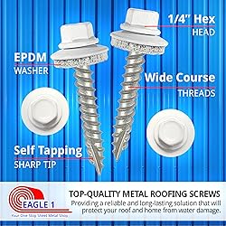 EAGLE 1 Metal Roofing Screws #10 - Painted Hex Head