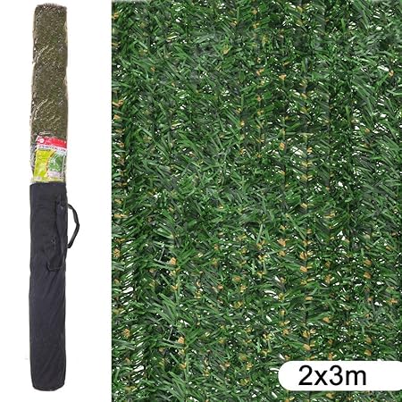 Ldk Garden Seto Kunstrasen für Garten, Kunststoff, Grün, 3 x 2 m, Braun