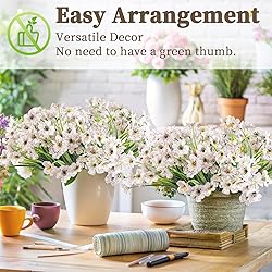 ColoPlay 24 White Bundles Artificial Flowers for