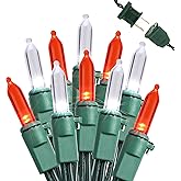 Brizled Red & White Christmas Lights, 33ft 100 LED Christmas Tree Lights, 120V UL Listed Mini String Lights Connectable, Plugin LED Xmas Lights, Indoor Christmas Lights for Outdoor Party Home Decor