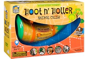 Toysmith Outdoor Discovery Hoot-N-Hollar Animal Caller Horn – 9 Realistic Wildlife Sounds Toy for Kids Ages 5+ – Portable Sound Effects Machine with Strap & Batteries Included