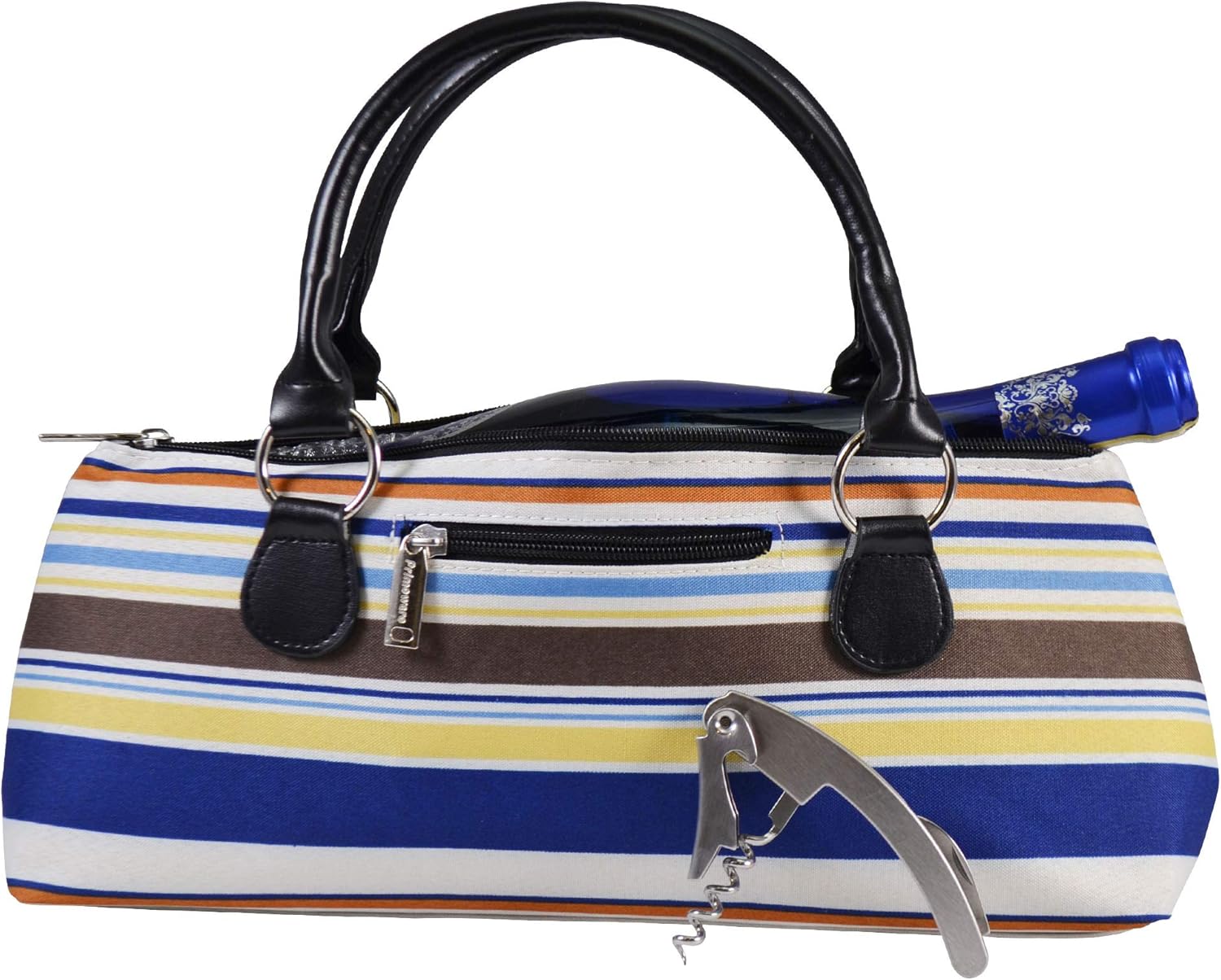 Primeware Wine Clutch Bag Thermal Insulated Wine Carrier Tote Holds Red and White Wine 750 Milliliter Bottle Includes Portable Waiter Style Corkscrew