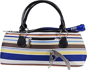 Primeware Wine Clutch Bag Thermal Insulated Wine Carrier Tote Holds Red and White Wine 750 Milliliter Bottle Includes Portable Waiter Style Corkscrew