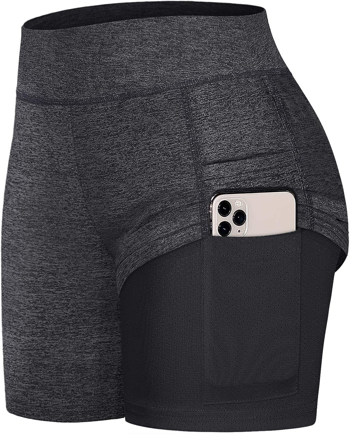 womens high waisted black shorts