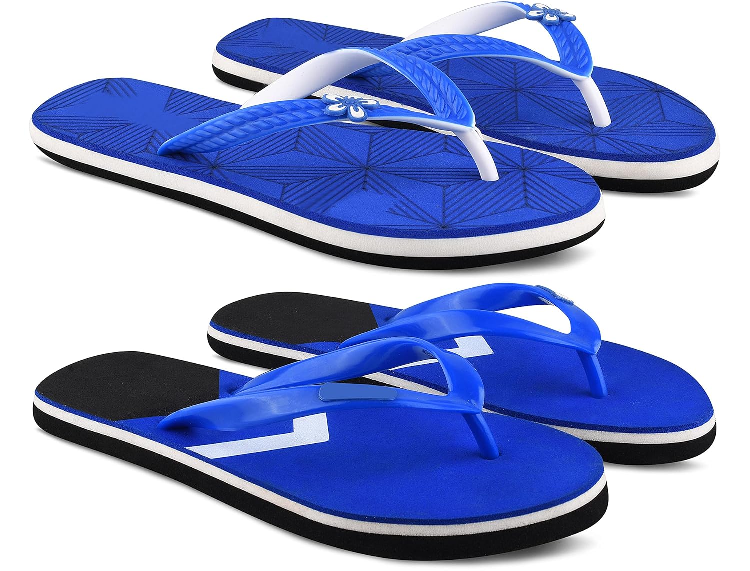 Buy StyleArt Women's Combo of 2 Pair Flip Flops, Blue & Blue EVA