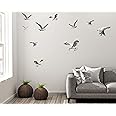 Seagull Wall Art Decor Decals Beach Scene Stickers Flock of Flying Birds Coastal Vinyl Living Rooms Bathroom Office Playroom Teen Girls Boys Toddler Peel & Stick (Seagulls)