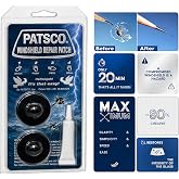 Patsco Windshield Repair Kit Resin Patch System (2 Pack), No Tools or Injector Needed, Fix Rock Chips &amp; Small Cracks Fast, Easy Alternative to DIY Repair Kits, Made in USA
