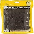 Smart Surface 8827 Heavy Duty Self Adhesive Furniture Felt Pads 1-Inch Round Brown 160-Piece Value Pack in Resealable Bag