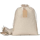 Tapleap Burlap Bags with Drawstring - 10Pcs 12x16 Original Favor Sacks for Wrapping Valentine's Day Gifts, Breads, Wine, For Birthday, Wedding, Party or Cover Dust