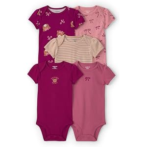 Carter's Baby Girls' 4-pack Short Sleeve Bodysuits