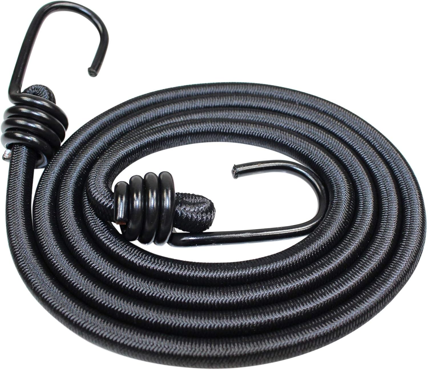 SGT KNOTS Marine Grade Bungee Cord with Hooks - Heavy Duty Straps for Bikes, Tie Downs, Camping & Cars (16", Black, 4Pack) - - 
